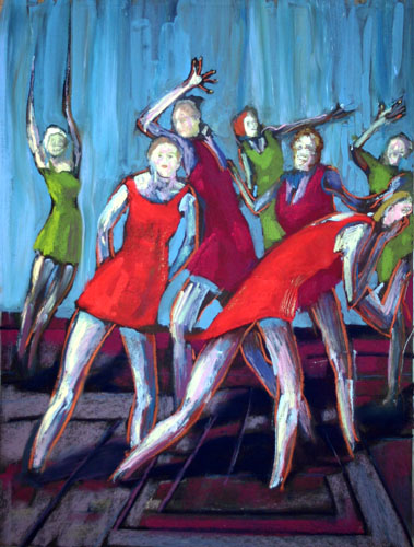 Red And Green Dancing Girls